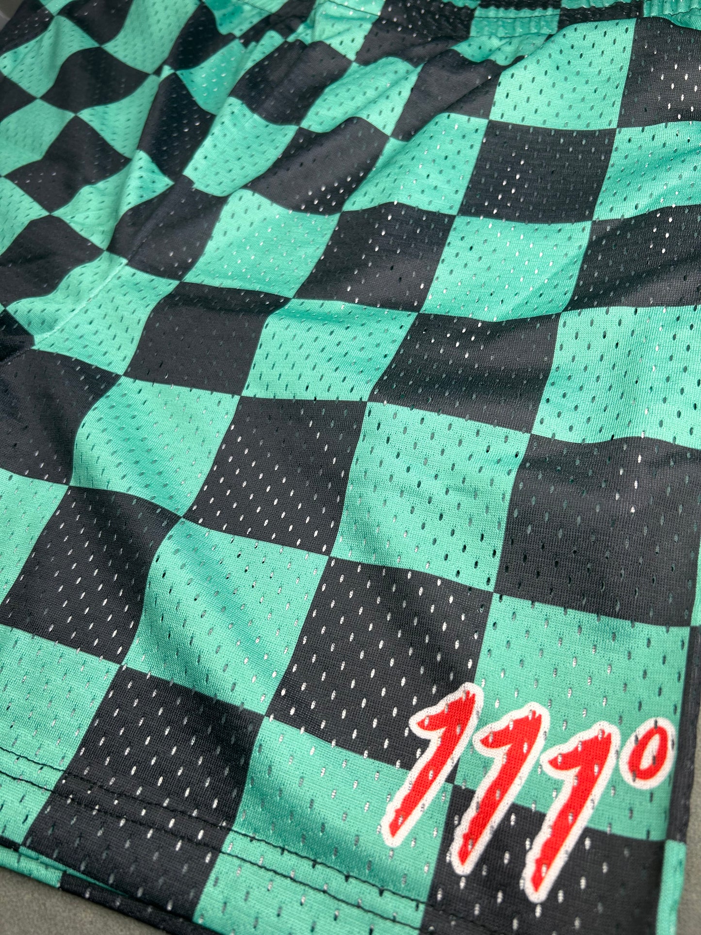 111 Degrees Women's “Tanjiro Check” Mesh Shorts