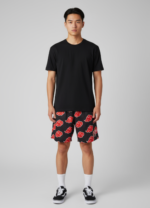 111 Degrees Men's – “Akatsuki Cloud” Edition Mesh Shorts