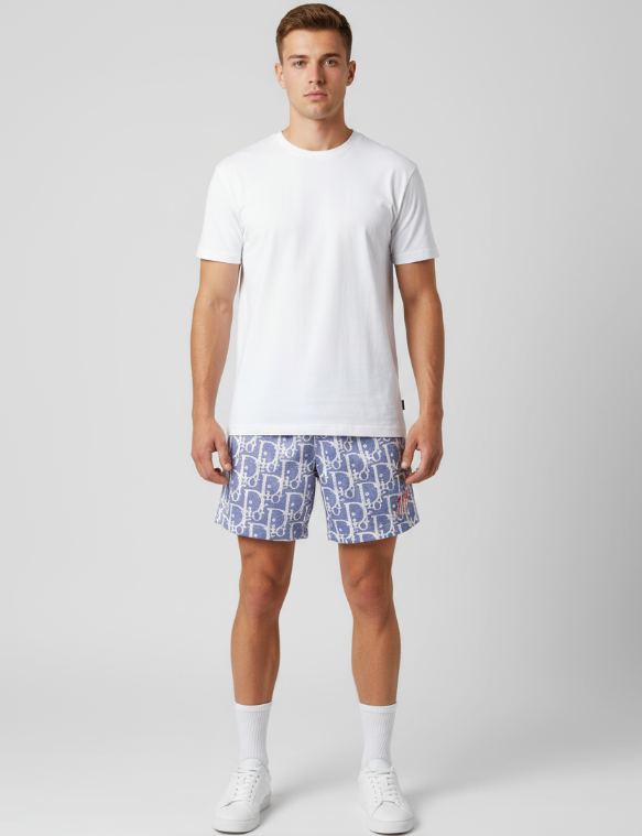111° Designer Monogram Mesh Shorts
