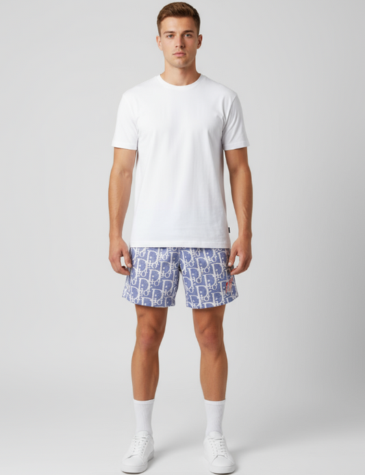 111° Designer Monogram Mesh Shorts