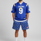 111° Designer Blue & Yellow Monogram Mesh Shorts
