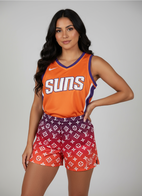 111° Designer Women's Sunset Monogram Mesh Shorts